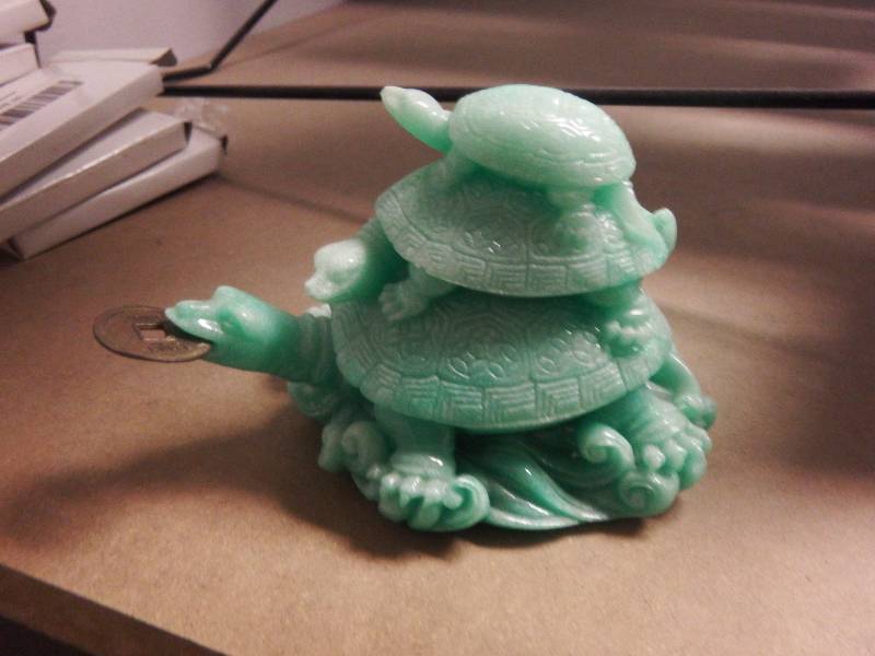 Small Buddha Figures (7) and Green Turtles