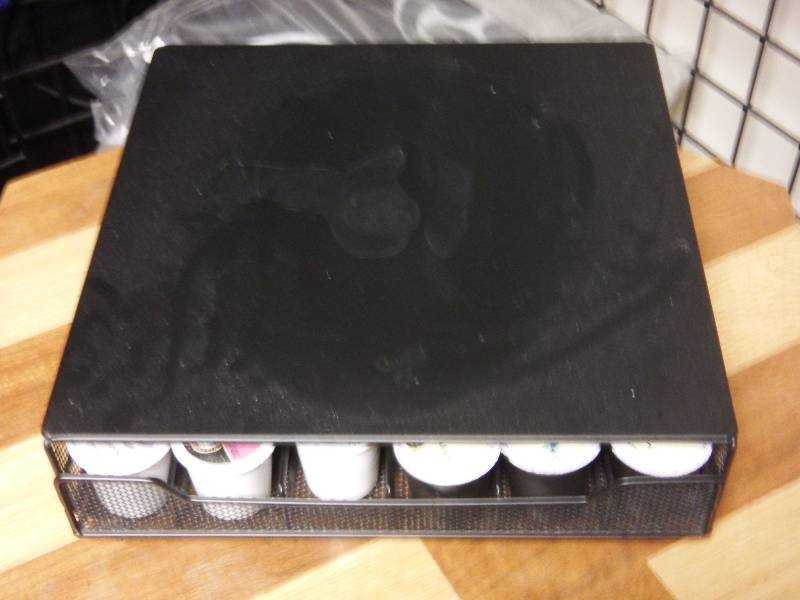 Keurig Coffee Maker and Coffee Rack