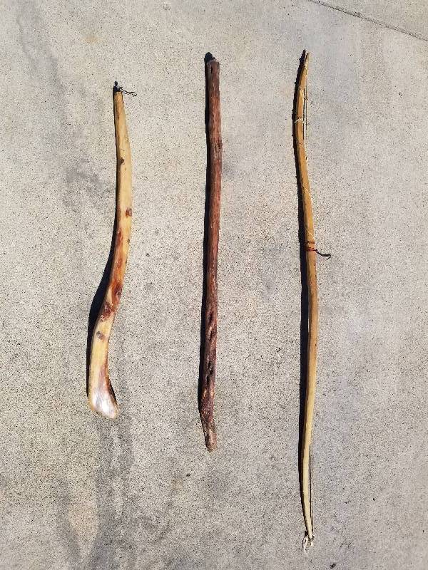 NATIVE AMERICAN HANDMADE BOW, WALKING STICKS