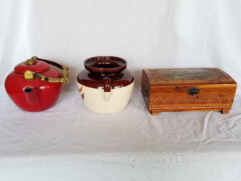JEWELRY BOX, KETTLE, CANISTER