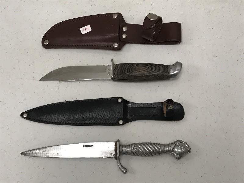 lot 44 image: (2) Knives (1) Korium With Leath...