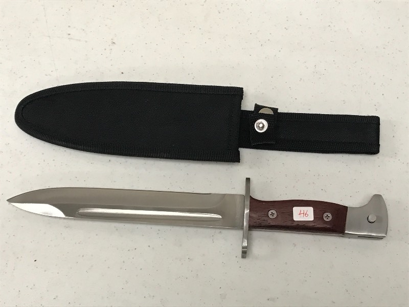 lot 46 image: Stainless Steel Baynoet Knife With ...