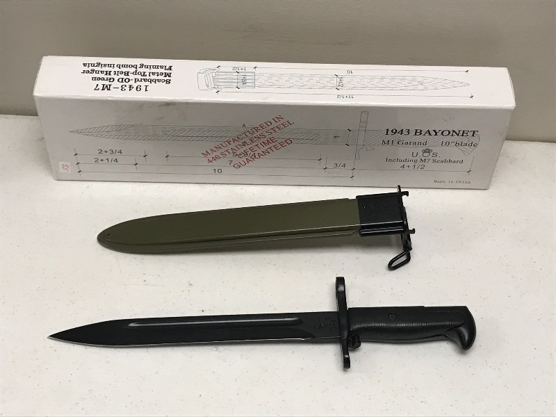 lot 55 image: U.S. Military M1 Garand Bayonet (Re...