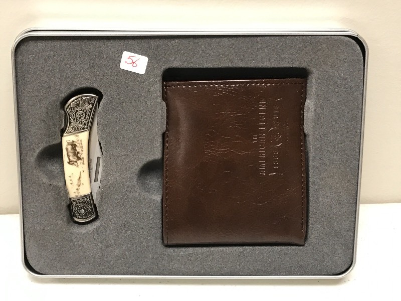 lot 56 image: American Legend Leather Wallet & Po...