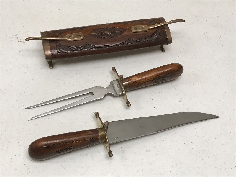 lot 64 image: Unique Wood-Handles Turkey Carving ...