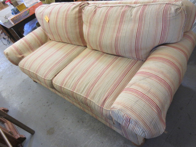 lot 426 image: PLUSH TWO CUSHION SOFA