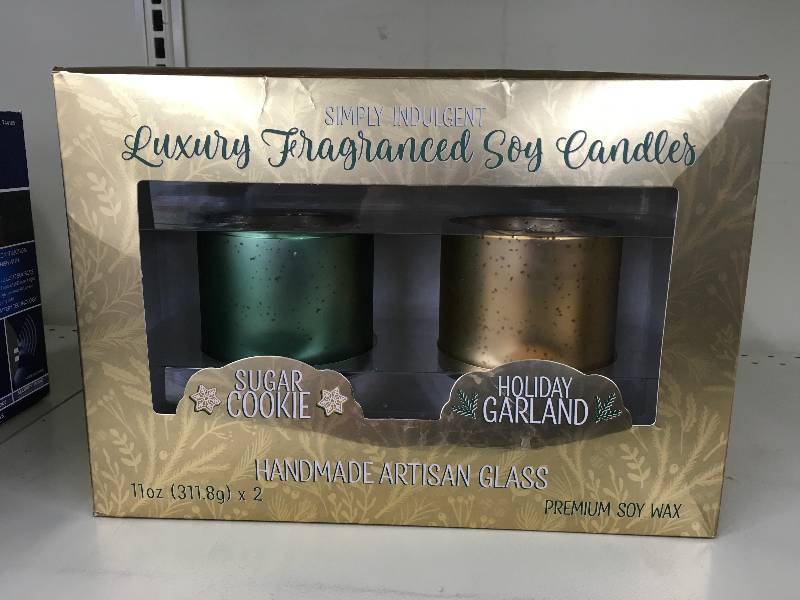 2 PK GLASS CANDLE, RETAIL $14.99