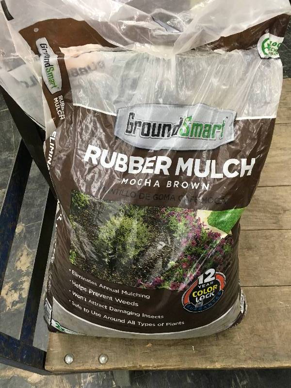RUBBER MULCH BROWN 1.5CFT, RETAIL $8.99