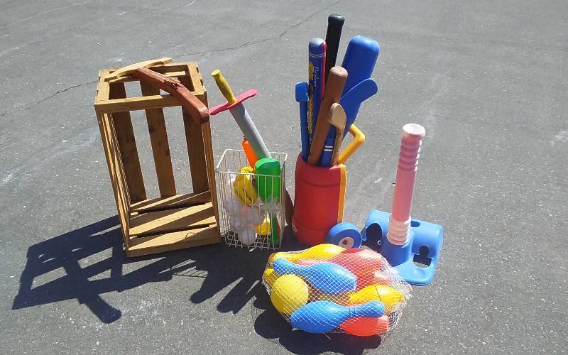 Lot Of Outdoor Fun Toys-Bowling, T-Ball, Bats & Balls, Golf, Hockey