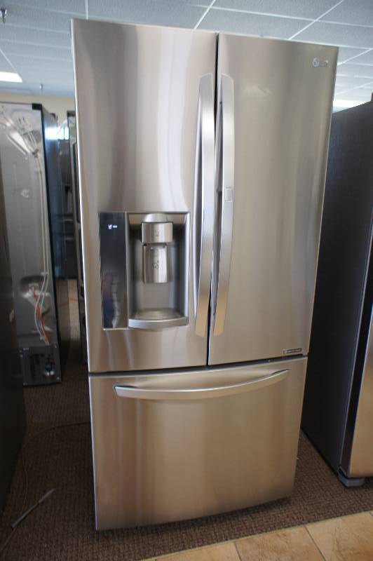 lot 4 image: NEW - SCRATCH AND DENT - LG ENERGY STAR MODEL # (LFXS24663S) - French Door Refrigerator - 32.8 - 24.4 cu ft - Stainless Steel -  TESTED WORKS - MSRP $ 2999.99