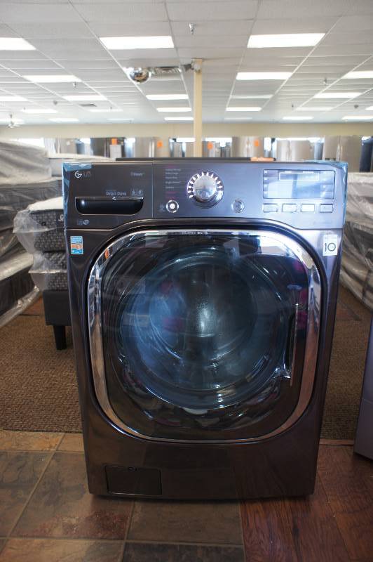 lot 6 image: NEW SCRATCH AND DENT - LG MODEL # (WM4370HKA) -  Front-Loading Washer - Black stainless Steel - MSRP $ 1499.99 - TESTED WORKS