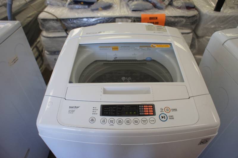 lot 10 image: NEW SCRATCH AND DENT - LG MODEL # (WT1150CW) - LG - 4.5 Cu. Ft. 9-Cycle Top-Loading Washer - White - MSRP $ 999.99 - TESTED WORKS