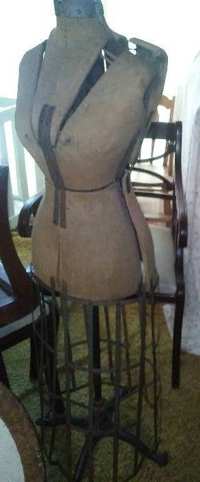 lot 166 image: Vintage Sewing Dress Form Mannequin, Cast base, 59 in. tall