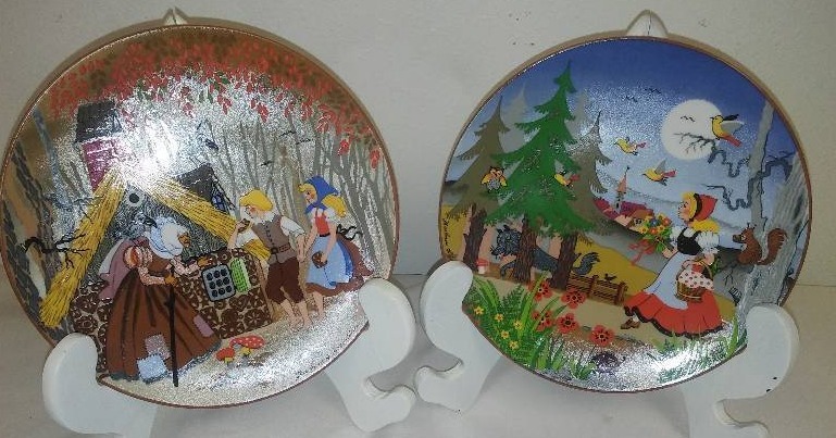lot 177 image: (2) Collectible Fairy Tale plate by Barbara Furstenhofer