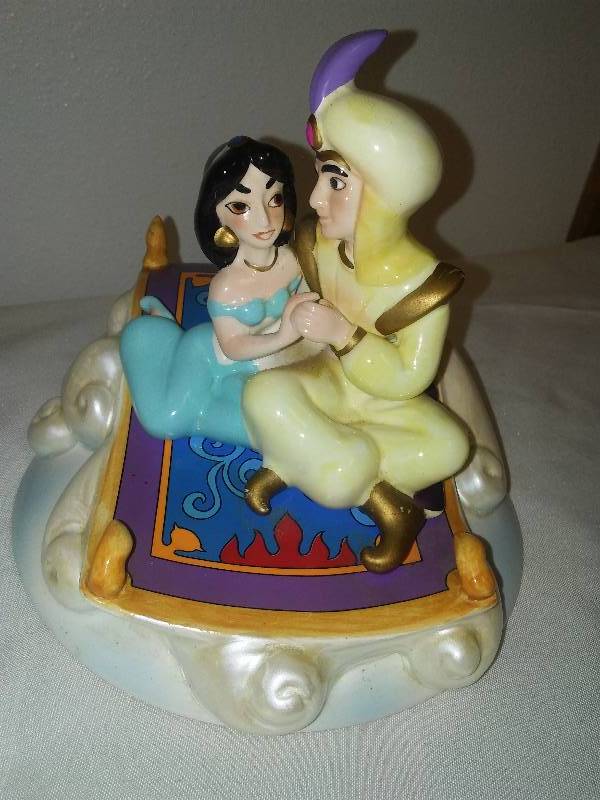 lot 214 image: Aladdin Music Box and Royal Doulton 3 pc. Bunnykins, Circa 1936