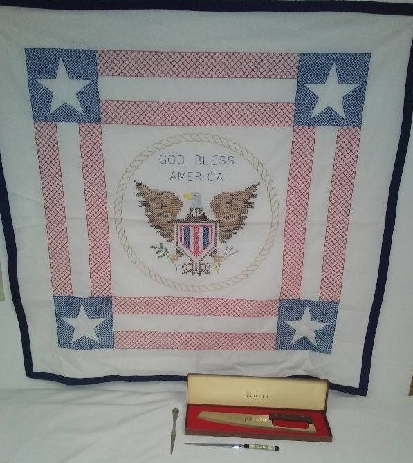 lot 221 image: Vintage Advertising and GOD Bless America Wall Art