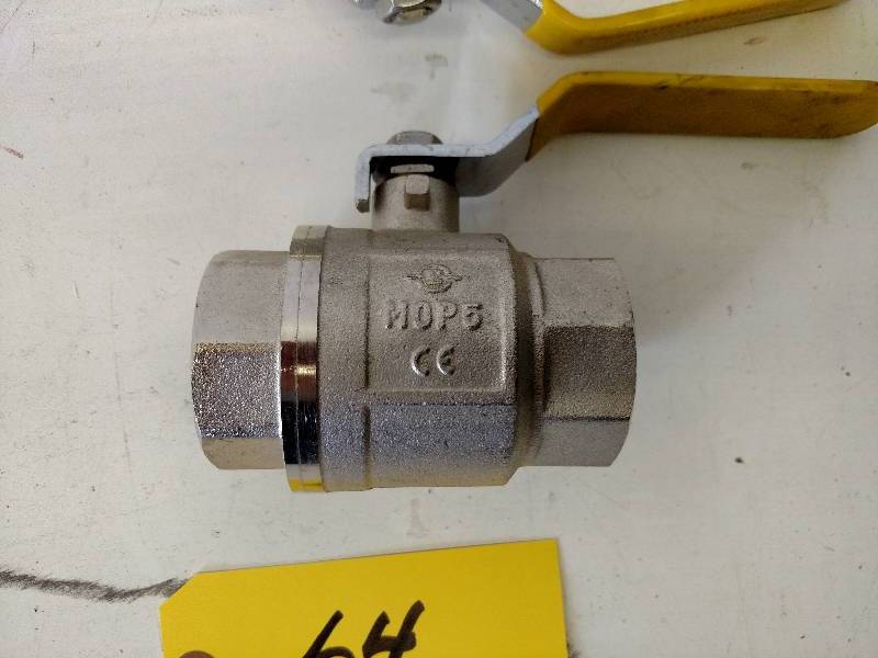 lot 64 image: (2) 1 12 SS Ball Valves, New...