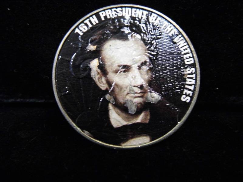 Painted Silver Dollar Lincoln Ounce of Silver