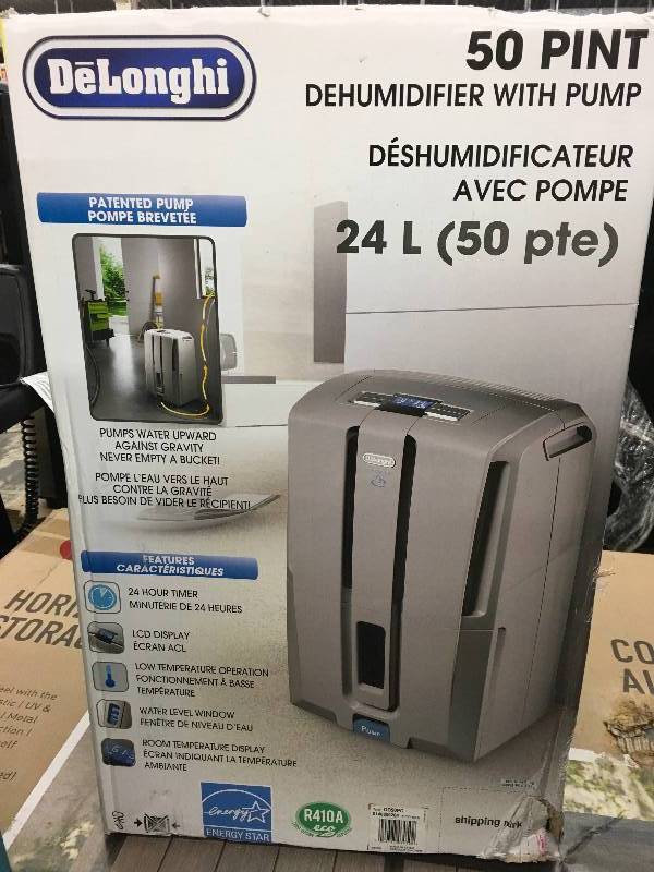 lot 572 image: DELONGHI 50P DEHUMIDIFIER, RETAIL$197.99