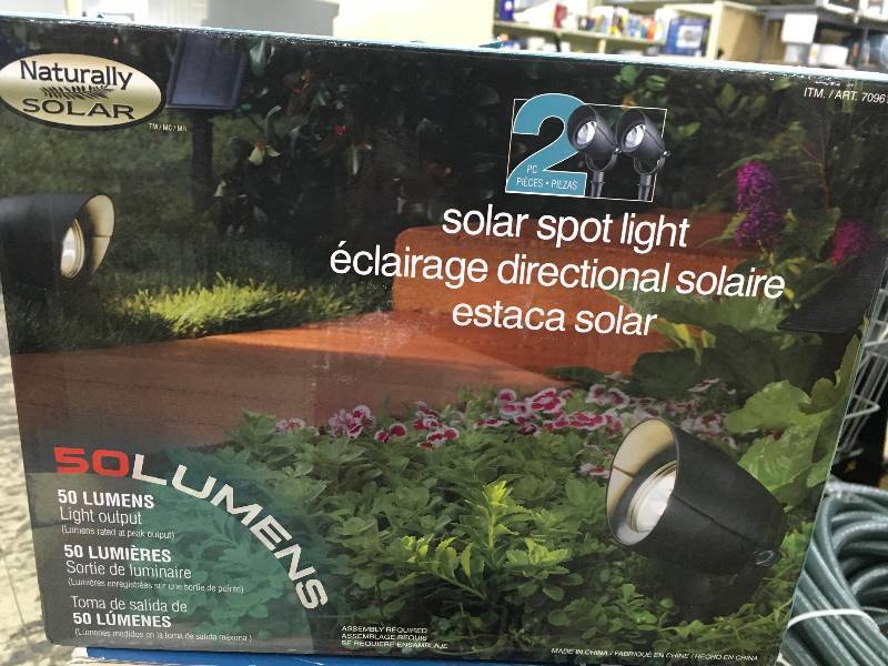 lot 569 image: SOLAR SPOTLIGHTS 2 PK, RETAIL $14.99