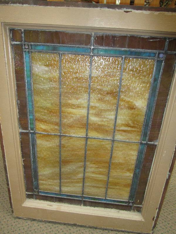 lot 43 image: Old Stain Glass Window 30 x 22 38