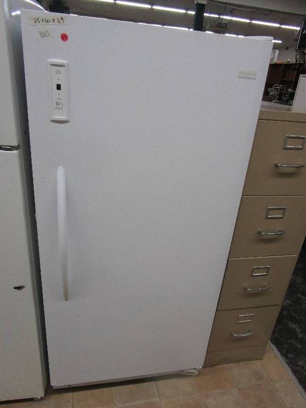 lot 89 image: Frigidaire Upright Freezer  Tested Works 28x 60x 29