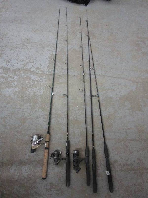 lot 125 image: Various Fishing poles and reels