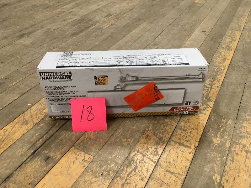 Universal Hardware Heavy-Duty All-in-One Aluminum (Silver) Commercail Door Closer open box not used