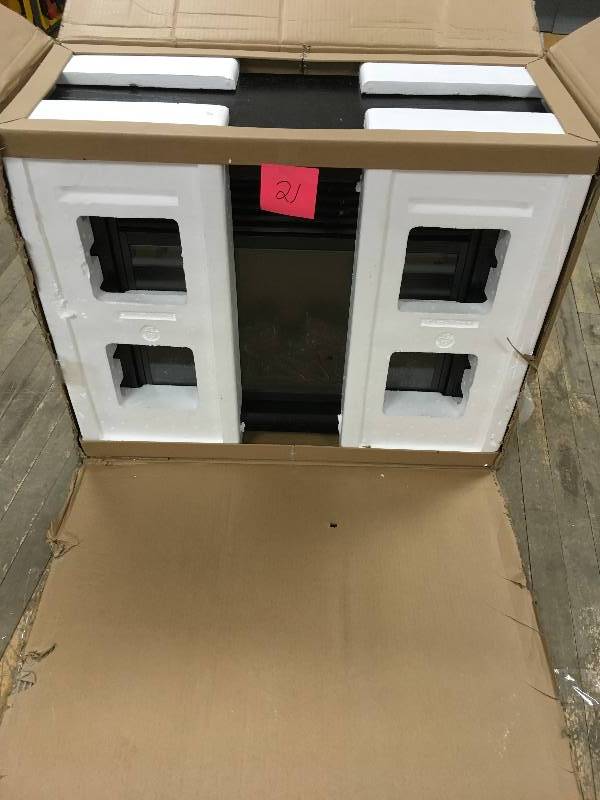 Hampton Bay Cedarstone 3-Element 31 1500 Watt Infared Electric Fireplace, Black open box not used