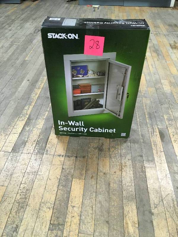 Stack-On Mid Size In Wall Security Cabinet open box not used