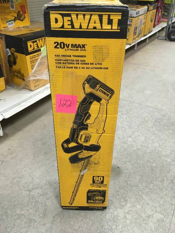 DeWalt 20V MAX Lithium-Ion 5Ah Hedge Trimmer open box not used