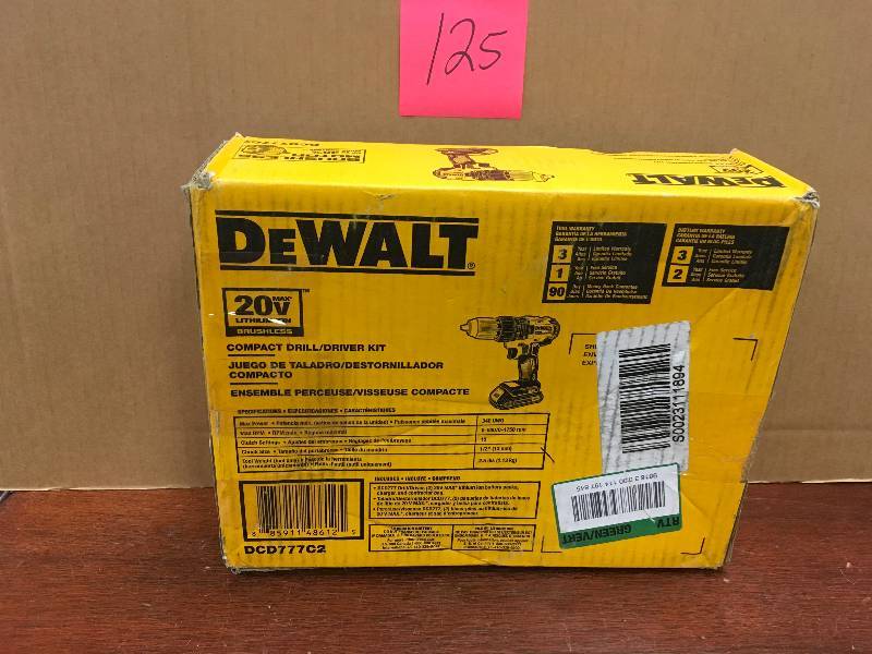 DeWalt 20V MAX Brushless Compact DrillDriver Kit open box not used