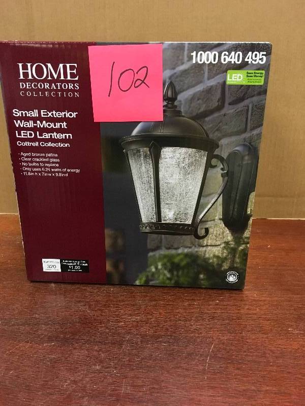 Home Decorators Collection Small Exterior Wall-Mount LED Lantern Cottrell Collection Aged Bronze Finish new