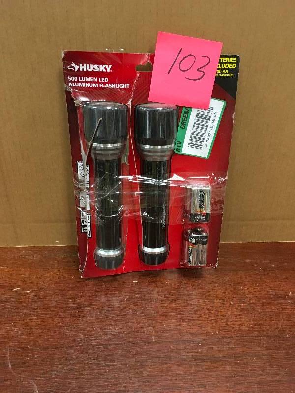 Husky 2 Pack 500 Lumen LED  Flashlight new