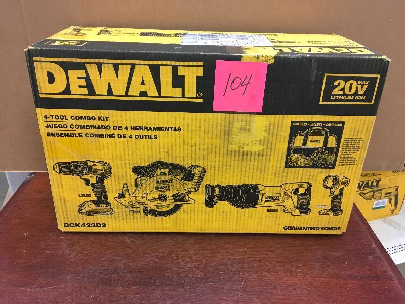 DeWalt 20V MAX 4-Tool Combo Kit open box not used