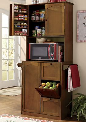 MicrowaveVeggie Bin Cabinet open b...