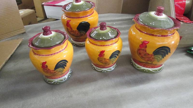 4 Pc Rooster Canister Set...