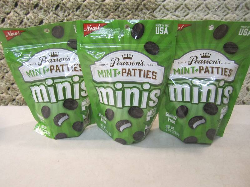 lot 55 image: Lot of 3 Bags Pearsons Mint Patties...