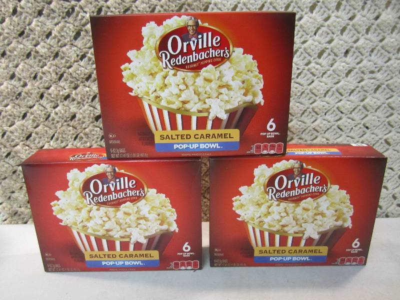 lot 100 image: Lot of 3 Boxes Orvile Redenbachers ...