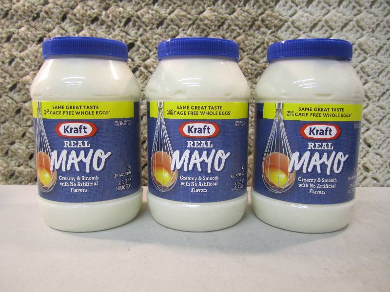 lot 103 image: Lot of 3 Jars Kraft Real Mayo Best ...