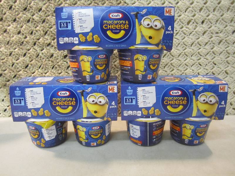 lot 114 image: Lot of 3 Kraft Macaroni & Cheese 4-...