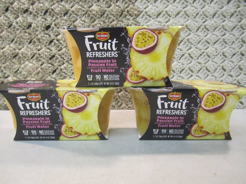 lot 128 image: Lot of 3 - 4 Packs Del Monte Refres...