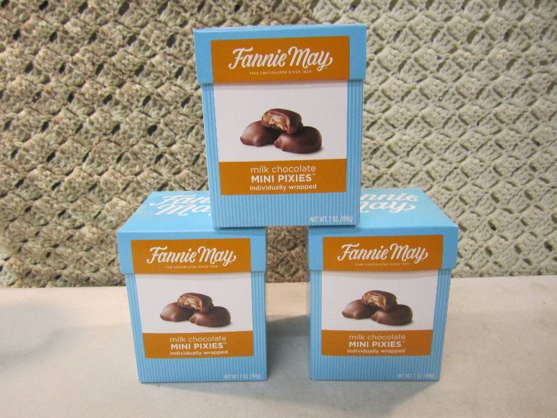 lot 129 image: Lot of 3 Boxes Fannie May Milk Choc...