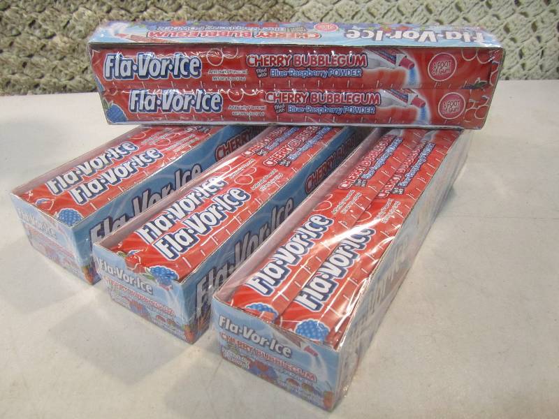 lot 142 image: Lot of 4 Boxes Fla-Vor-Ice Cherry B...