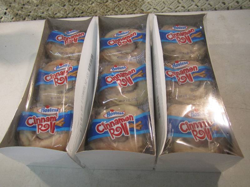 lot 149 image: Lot of 3 Packs Hostess Cinnamon Rol...