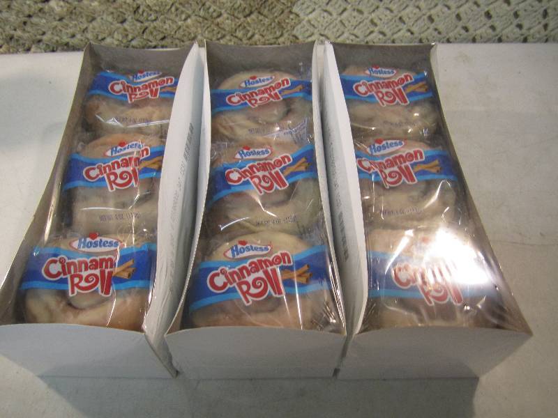 lot 150 image: Lot of 3 Packs Hostess Cinnamon Rol...