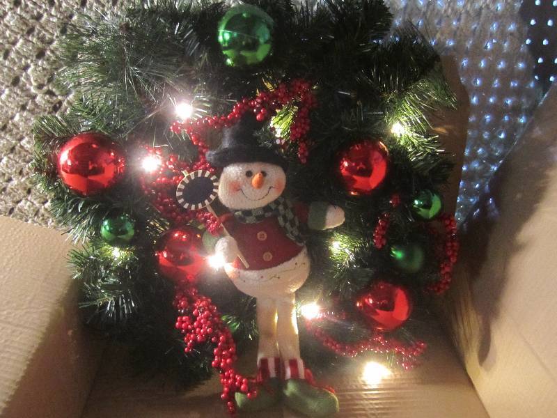 lot 241 image: 21 Light Up Snowman Wreath New in ...