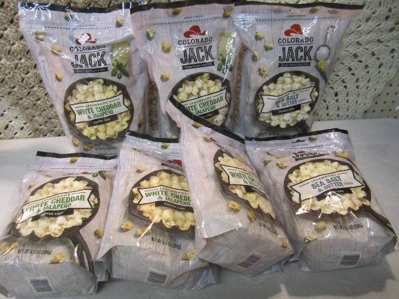 lot 266 image: Lot of 7 Bags Colorado Jack Popcorn...