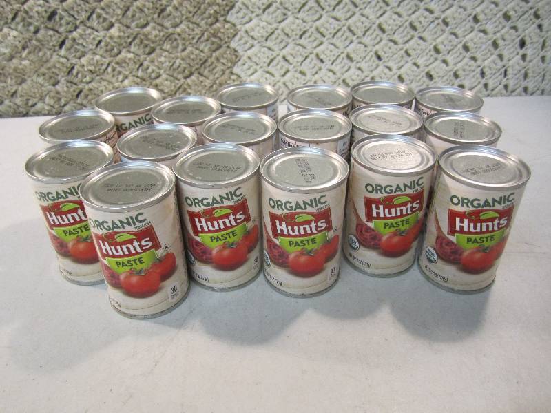 lot 303 image: Lot of 18 Cans Hunts Organic Tomato...