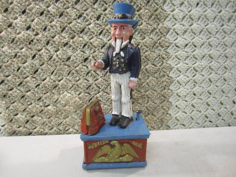 Vintage Cast Iron Uncle Sam Mechani...